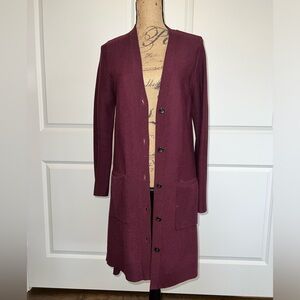 Button-down cardigan  -color-burgundy/wine